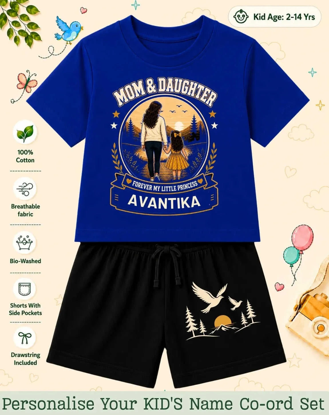 Family Bond Kid's Custom Co-ord Set Swiftsoul