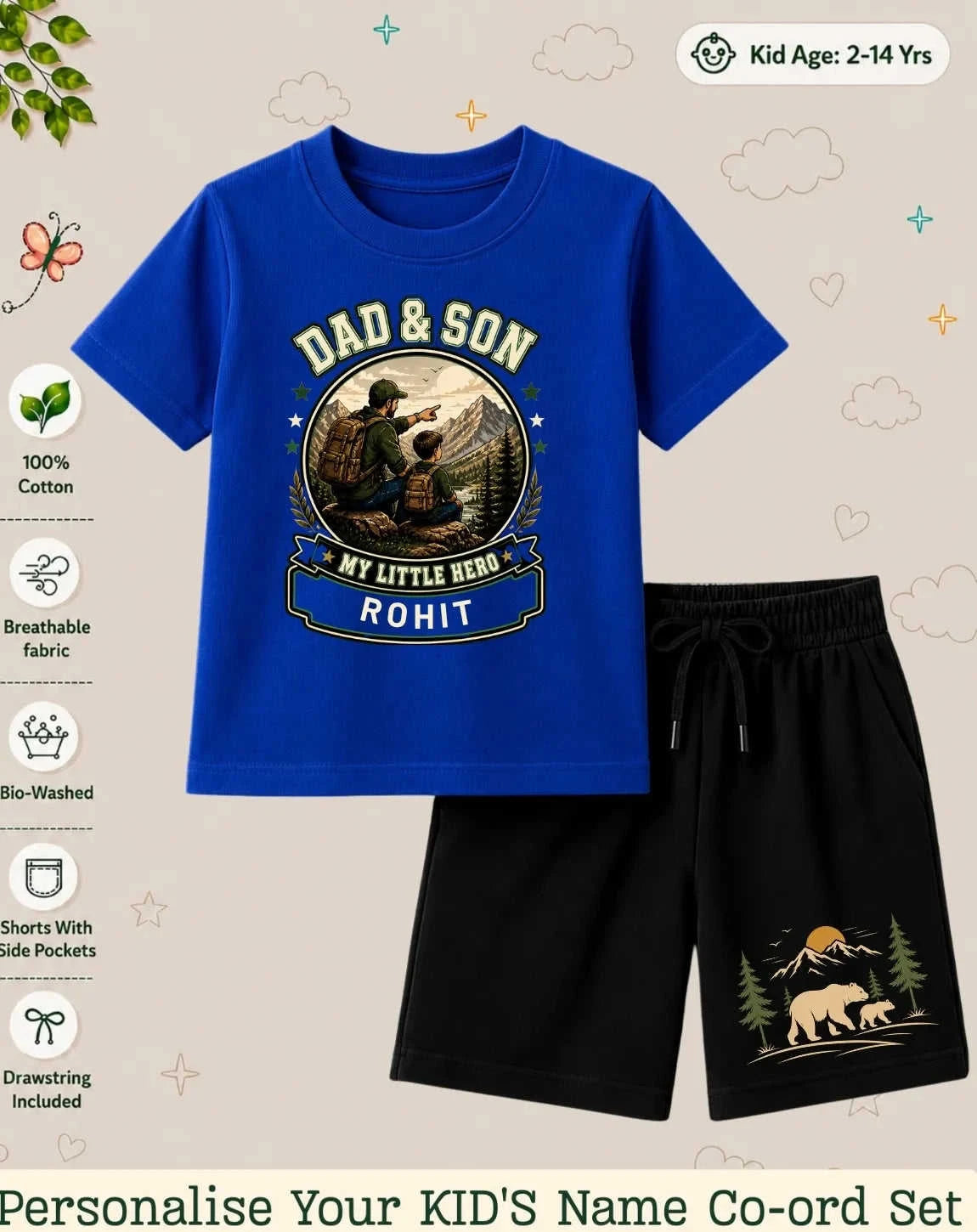 Family Bond Kid's Custom Co-ord Set Swiftsoul