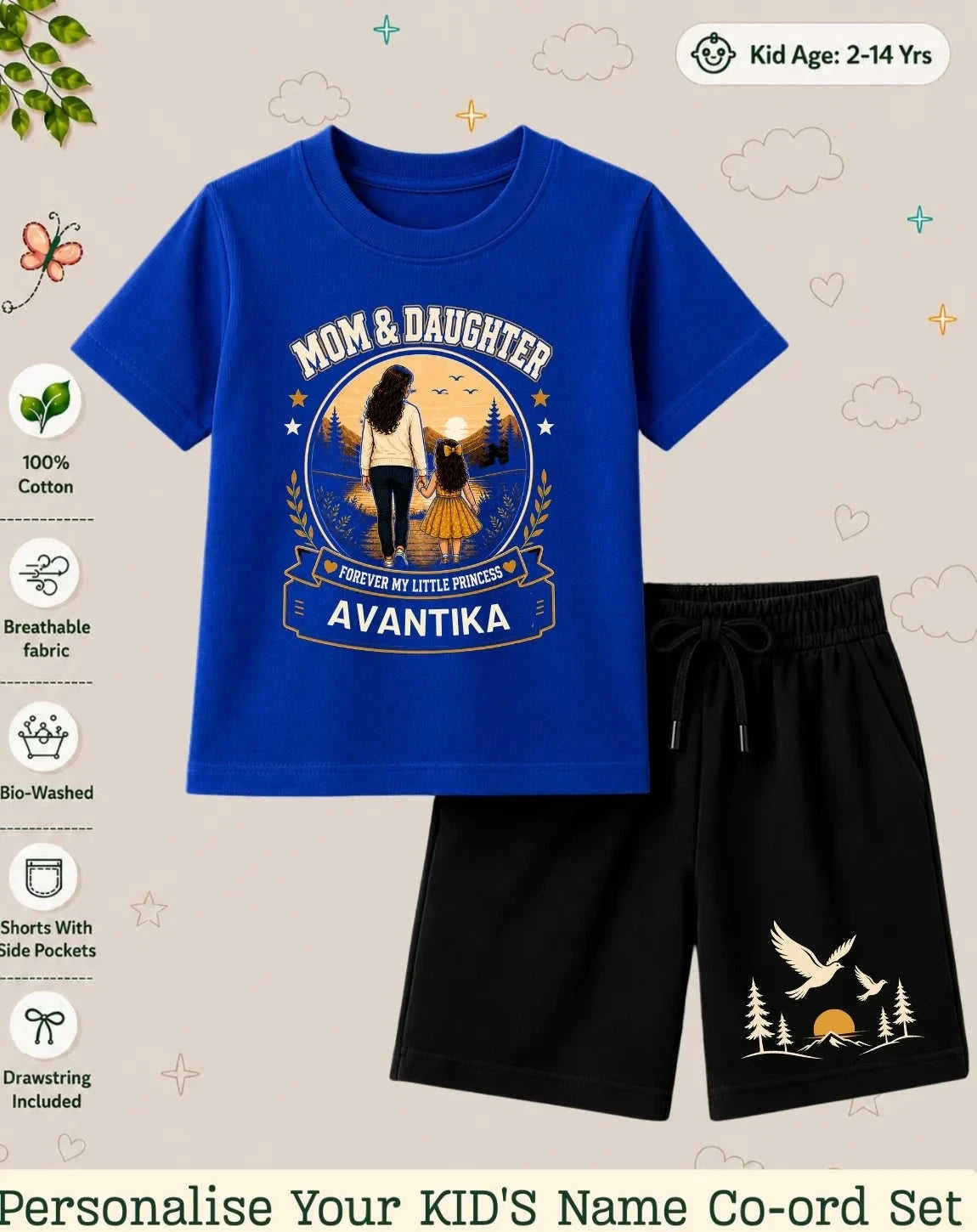 Family Bond Kid's Custom Co-ord Set Swiftsoul