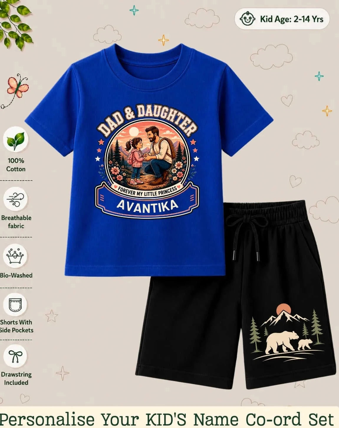 Family Bond Kid's Custom Co-ord Set Swiftsoul