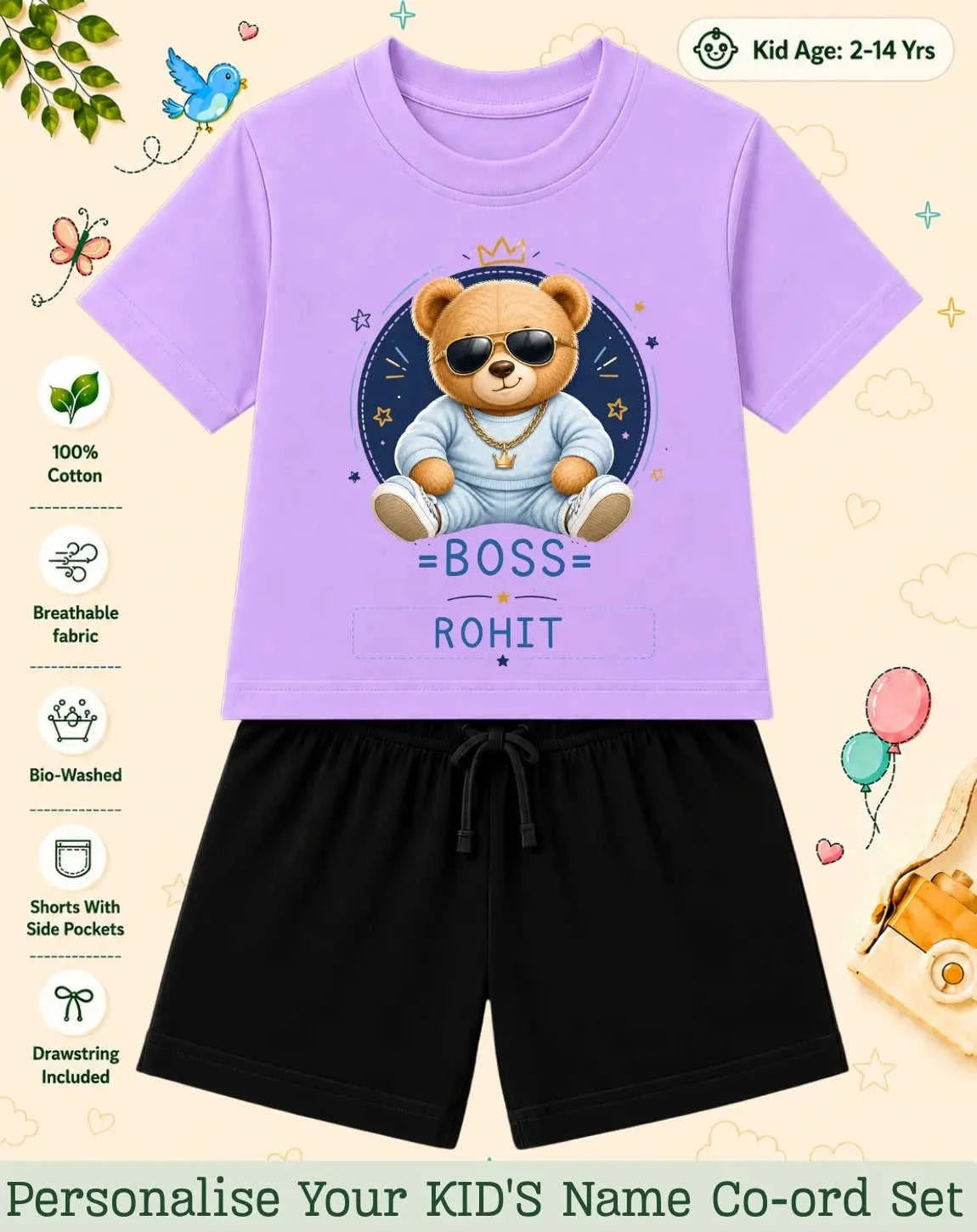 Family Boss Custom Kid Co-ord Set Swiftsoul