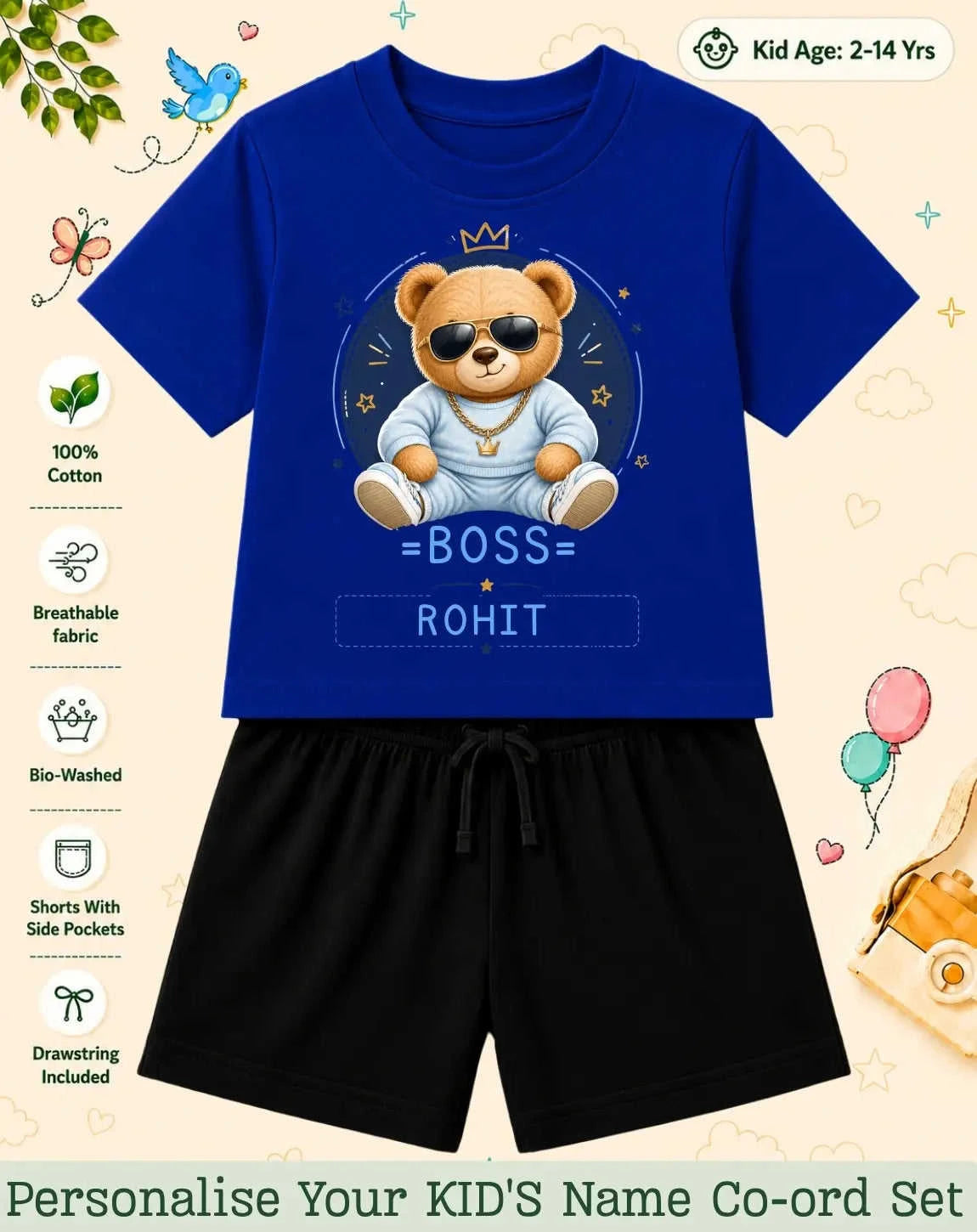 Family Boss Custom Kid Co-ord Set Swiftsoul