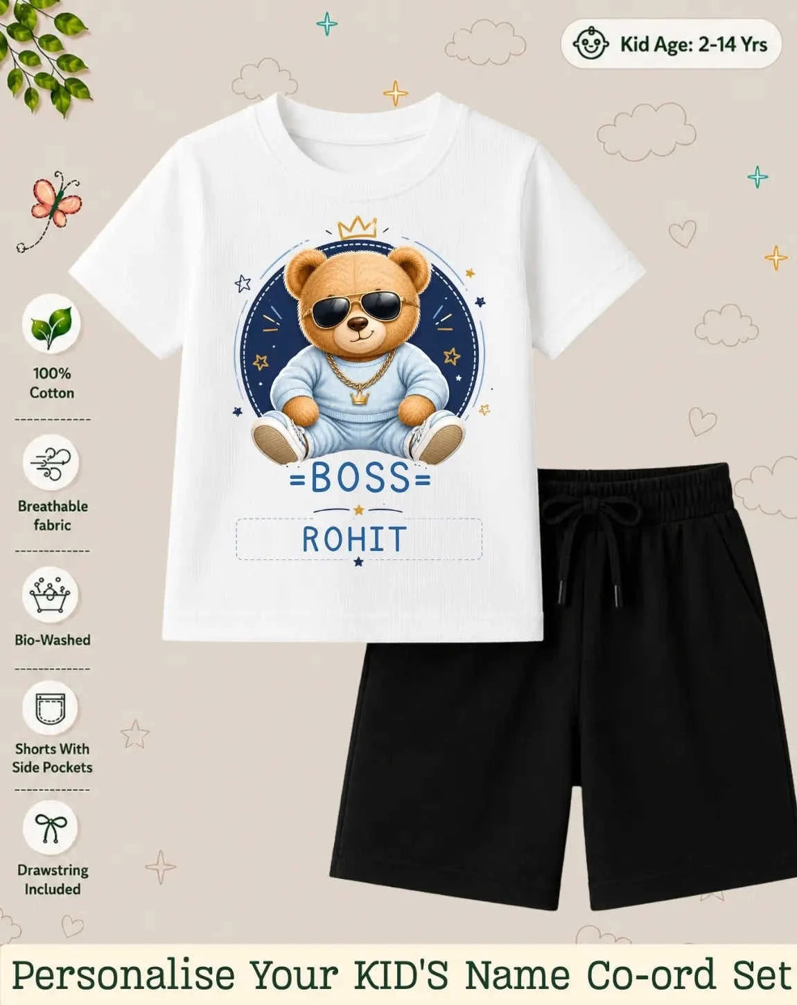 Family Boss Custom Kid Co-ord Set Swiftsoul