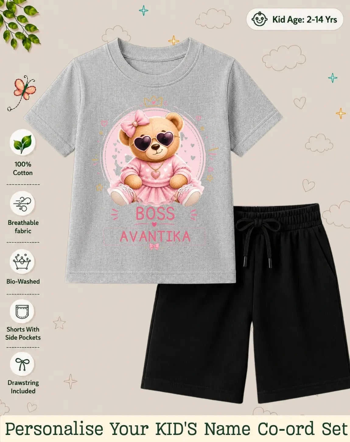 Family Boss Custom Kid Co-ord Set Swiftsoul