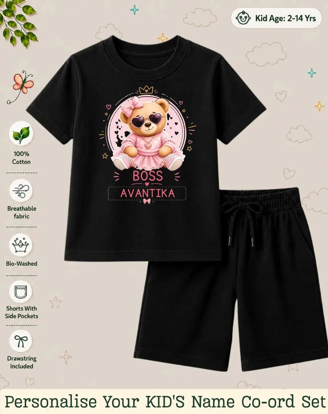 Family Boss Custom Kid Co-ord Set Swiftsoul