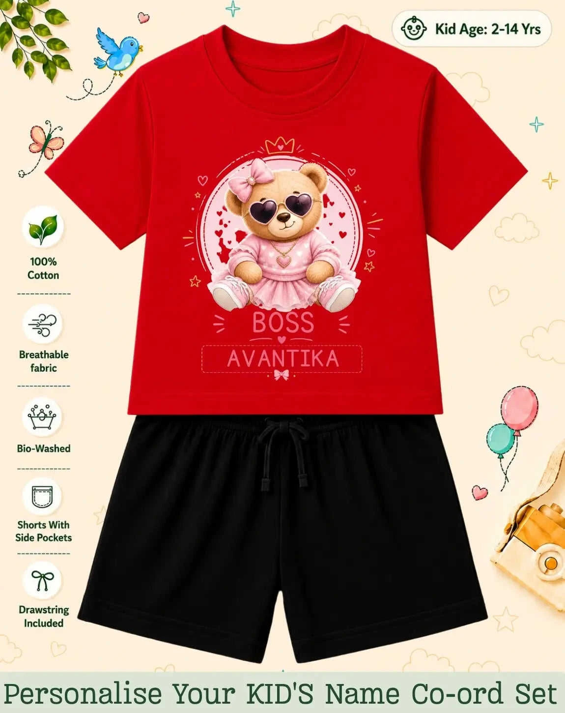 Family Boss Custom Kid Co-ord Set Swiftsoul