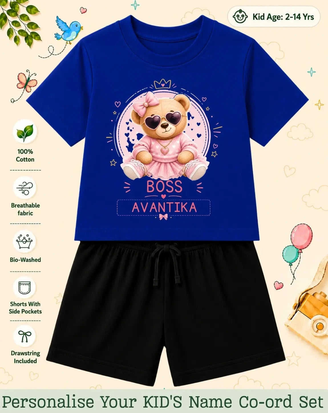 Family Boss Custom Kid Co-ord Set Swiftsoul