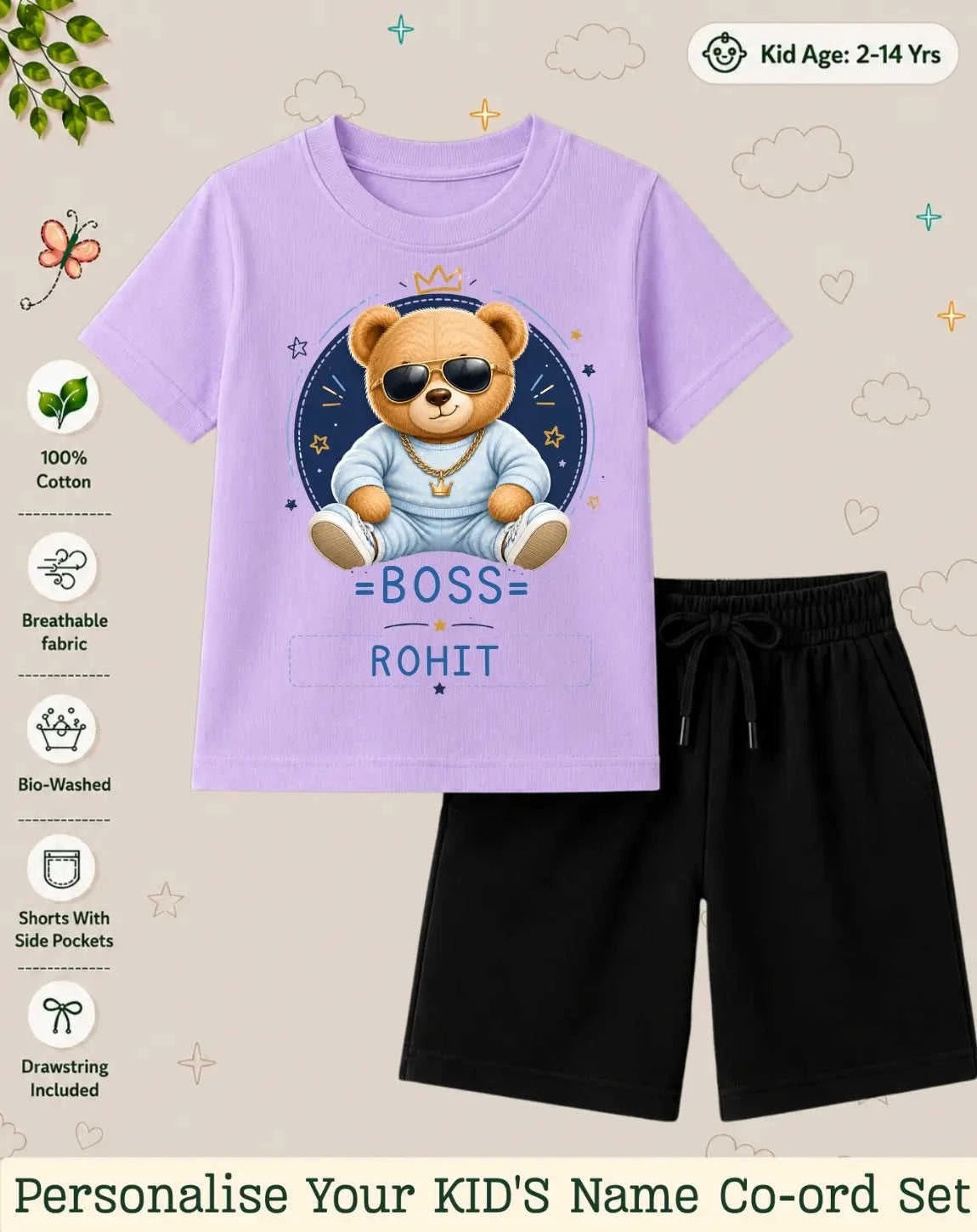 Family Boss Custom Kid Co-ord Set Swiftsoul