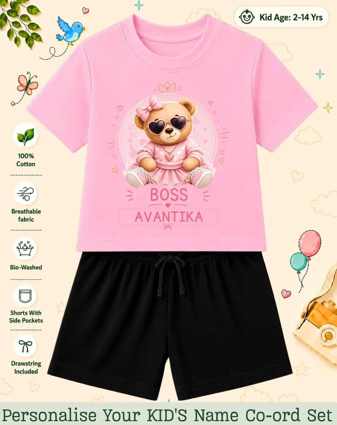 Family Boss Custom Kid Co-ord Set Swiftsoul