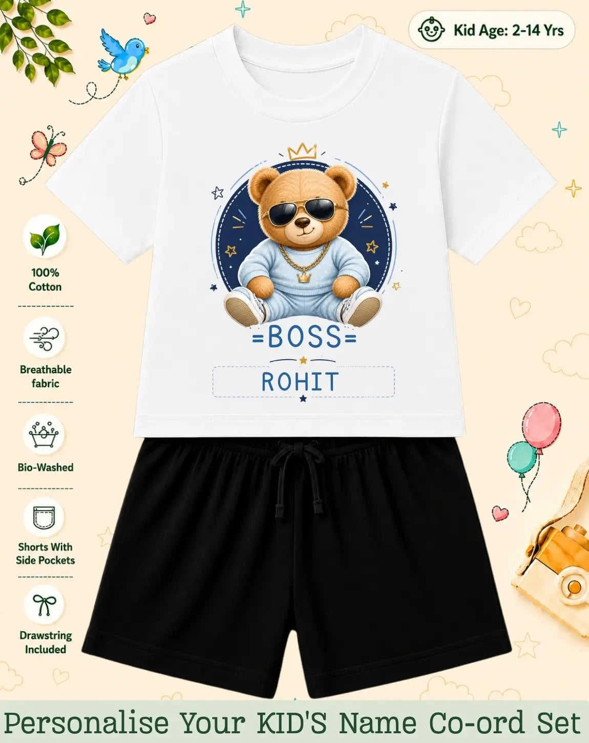 Family Boss Custom Kid Co-ord Set Swiftsoul