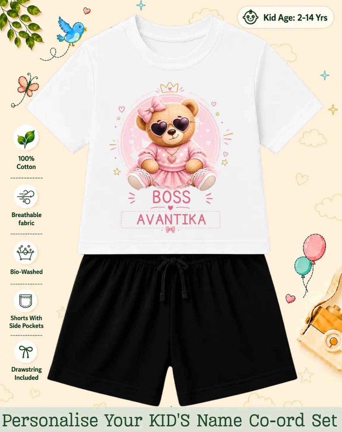 Family Boss Custom Kid Co-ord Set Swiftsoul