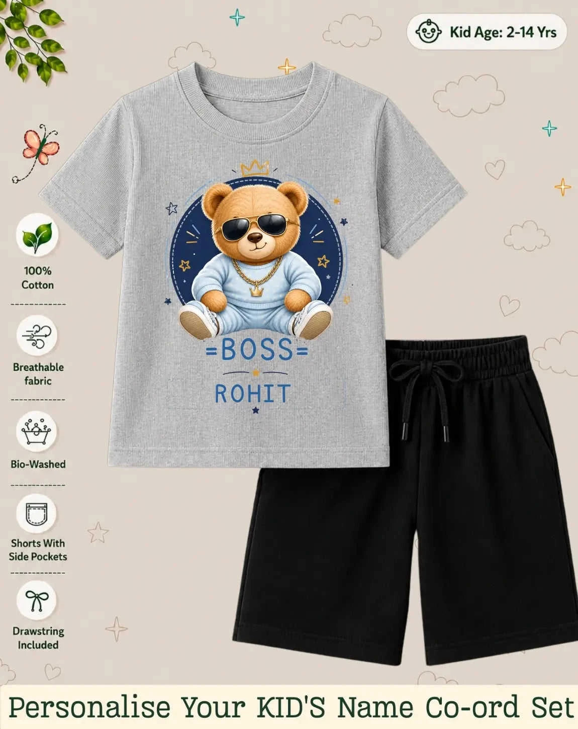 Family Boss Custom Kid Co-ord Set Swiftsoul