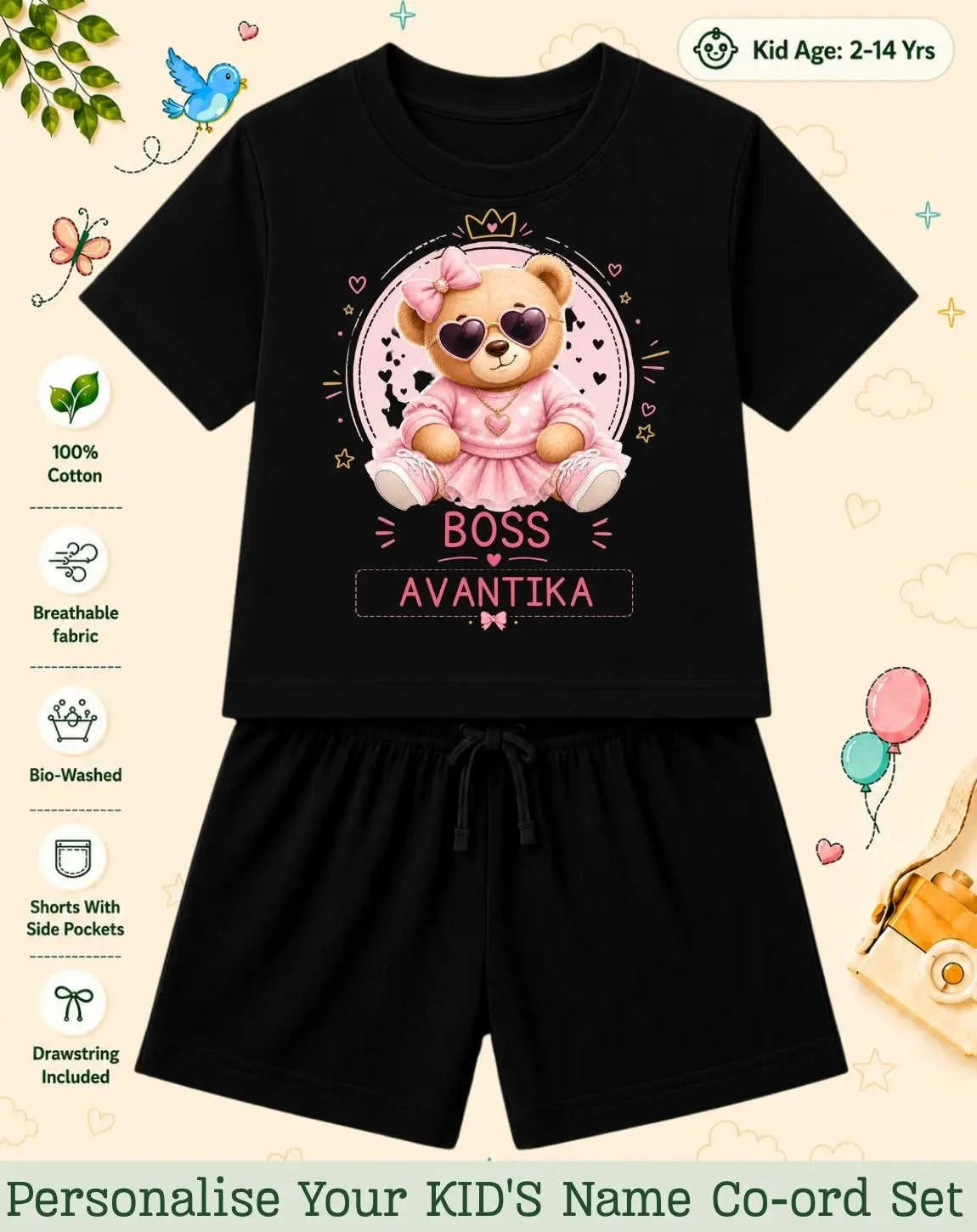 Family Boss Custom Kid Co-ord Set Swiftsoul