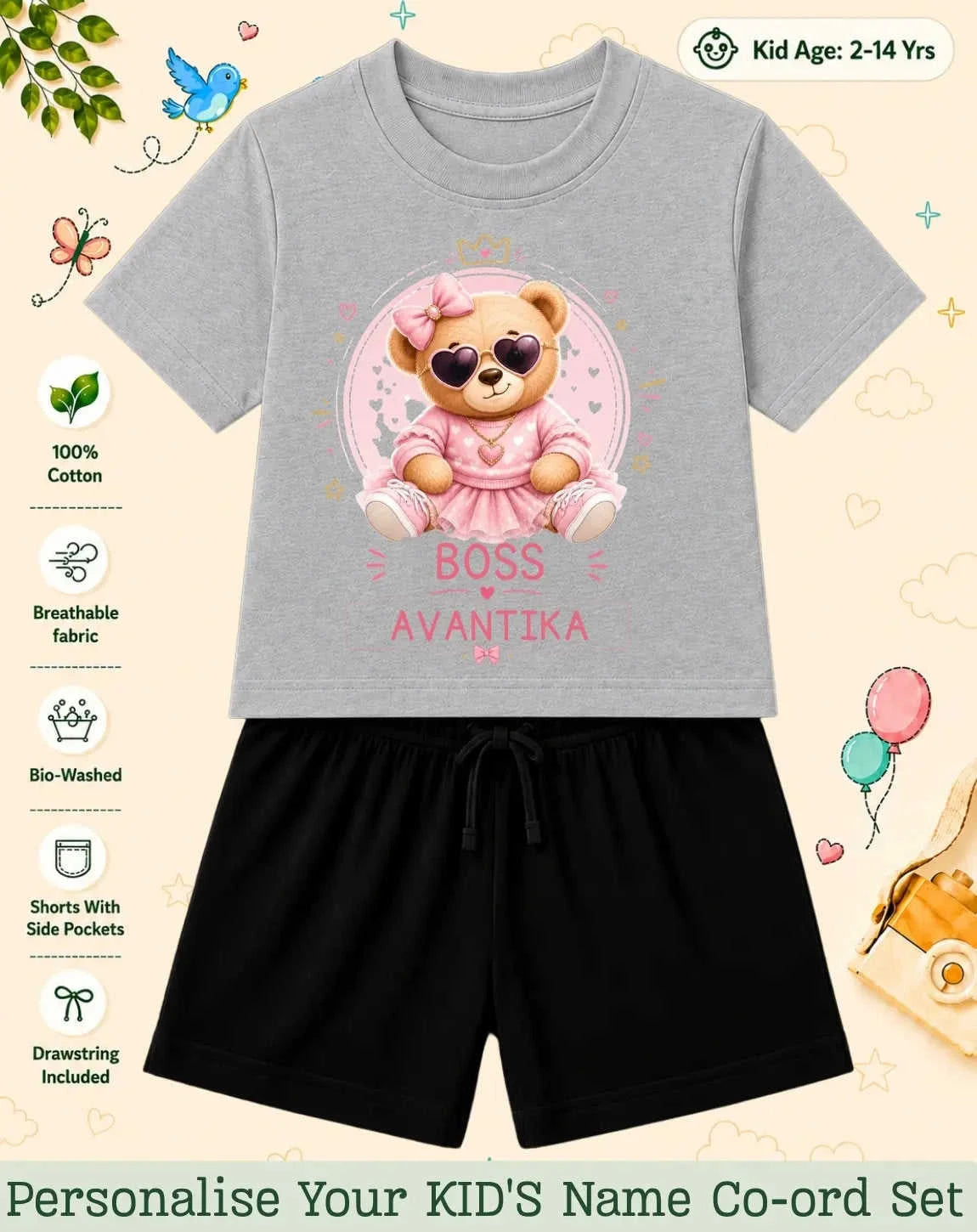 Family Boss Custom Kid Co-ord Set Swiftsoul