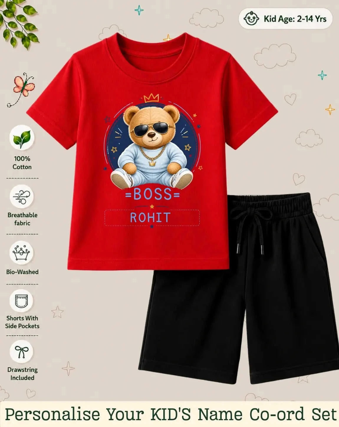 Family Boss Custom Kid Co-ord Set Swiftsoul