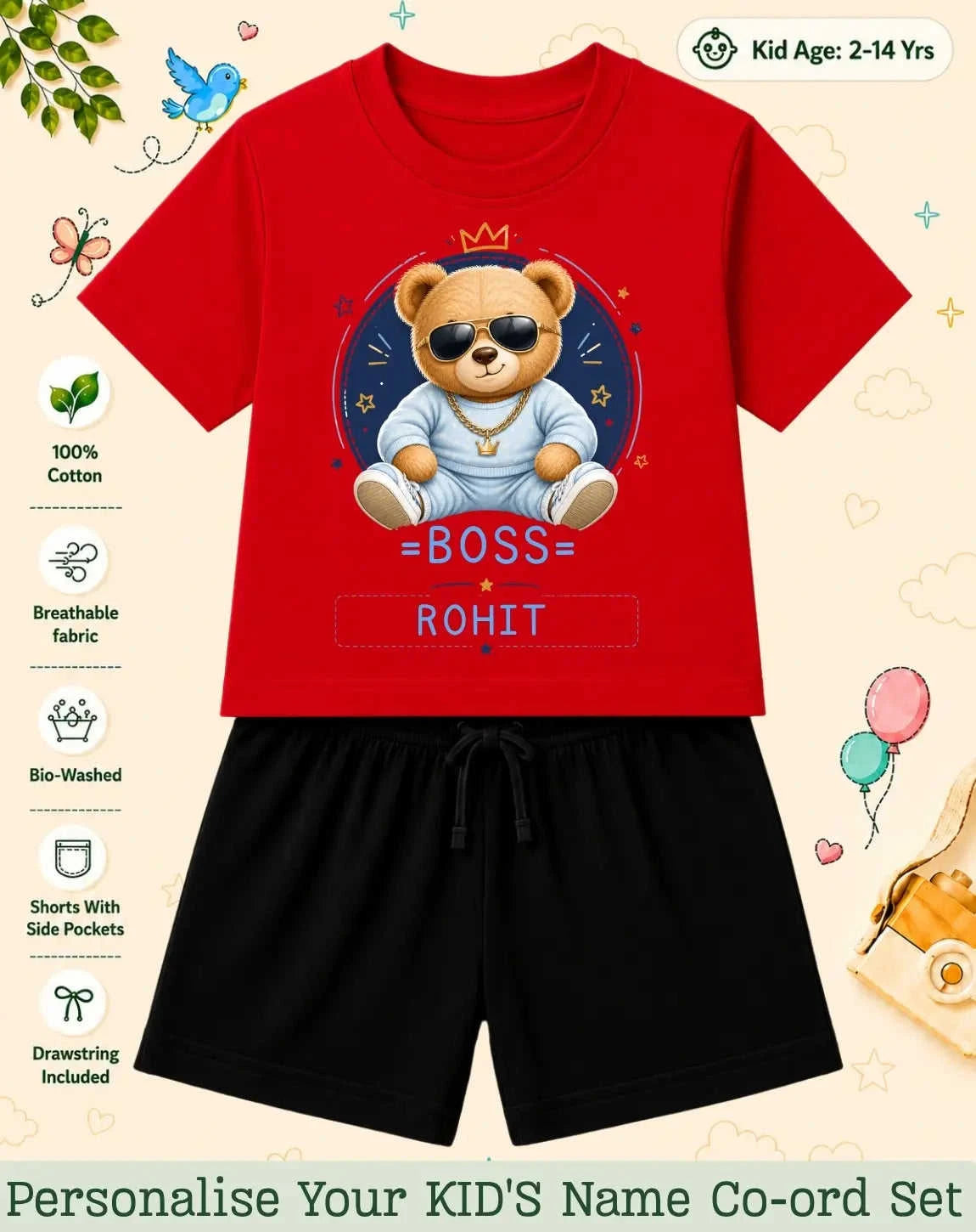 Family Boss Custom Kid Co-ord Set Swiftsoul