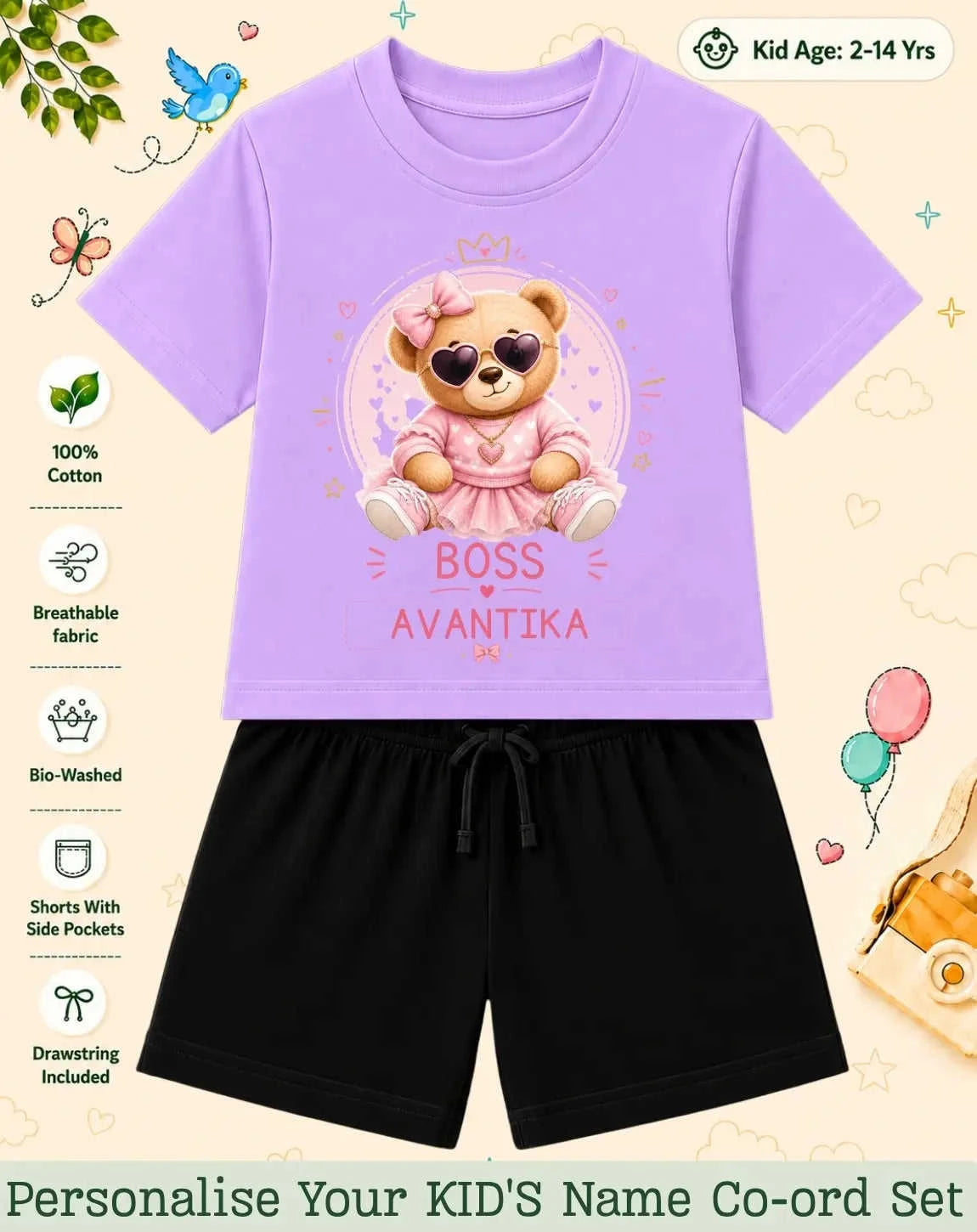 Family Boss Custom Kid Co-ord Set Swiftsoul