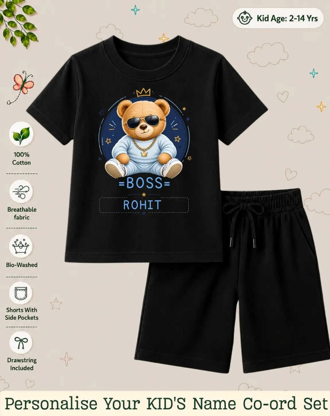 Family Boss Custom Kid Co-ord Set Swiftsoul