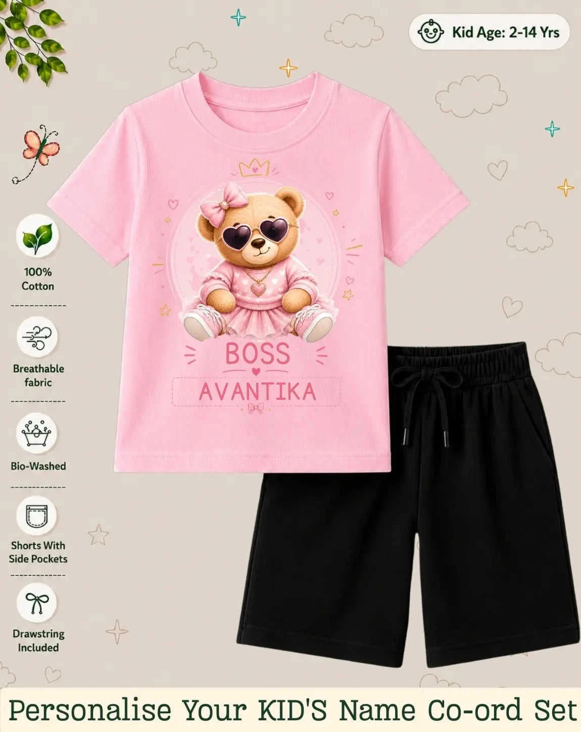 Family Boss Custom Kid Co-ord Set Swiftsoul