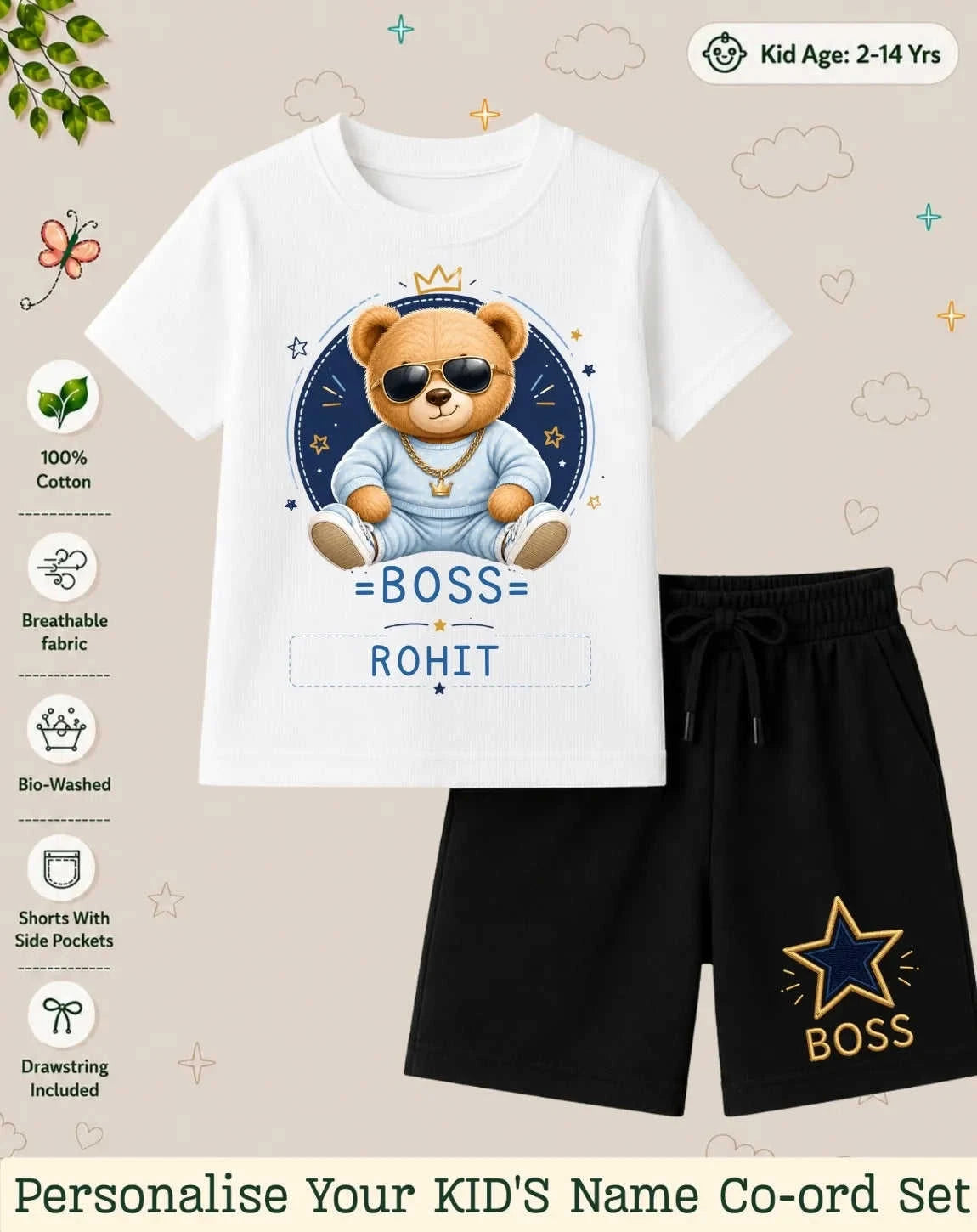 Family Boss Custom Kid's Co-ord Set Swiftsoul