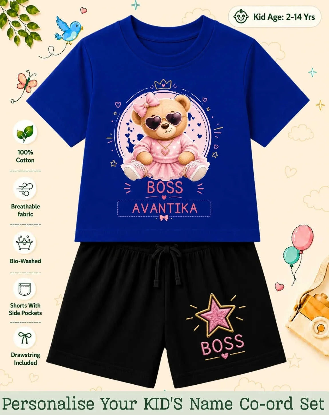 Family Boss Custom Kid's Co-ord Set Swiftsoul
