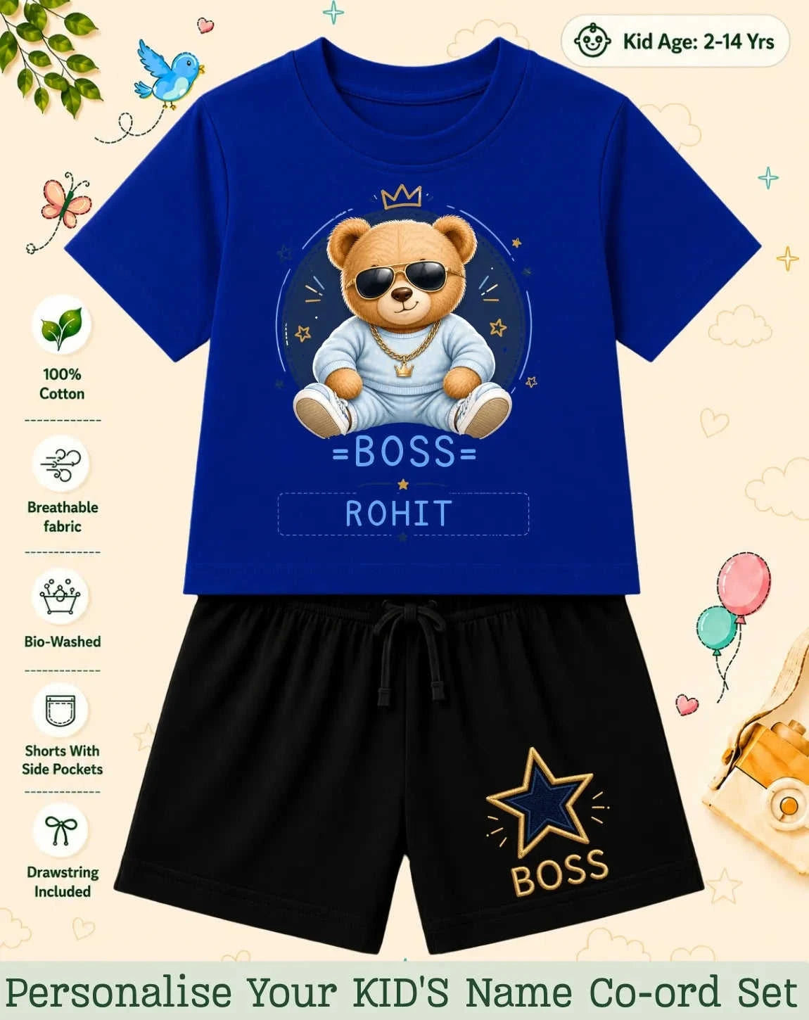 Family Boss Custom Kid's Co-ord Set Swiftsoul