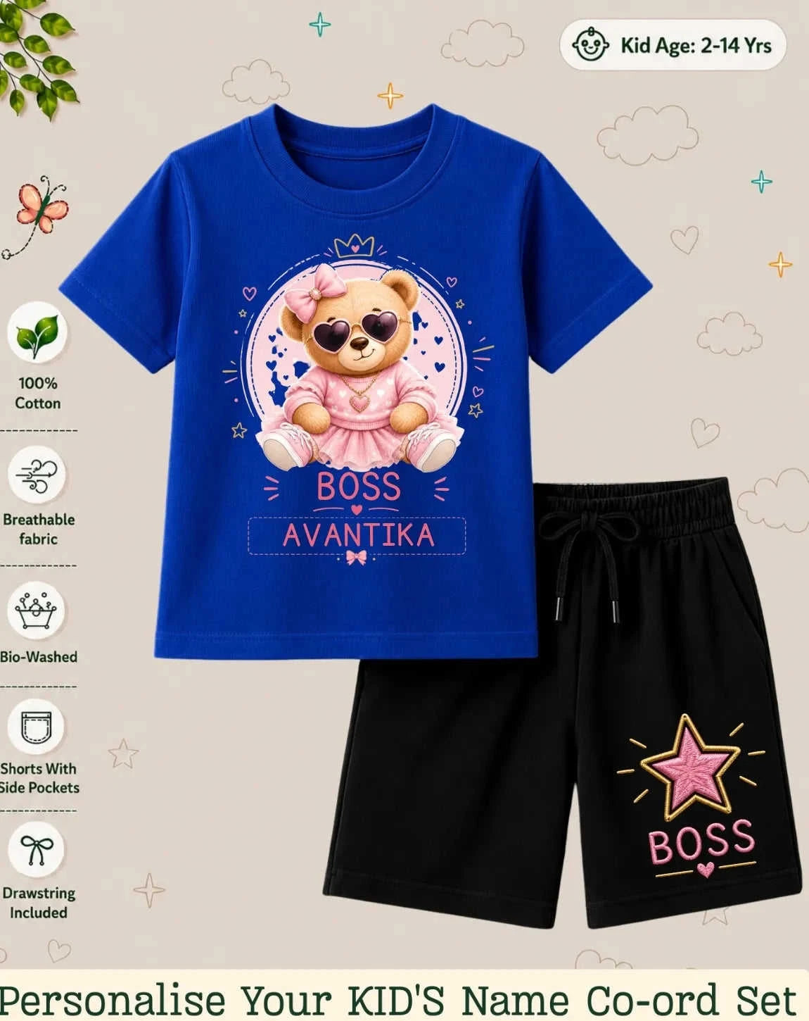 Family Boss Custom Kid's Co-ord Set Swiftsoul