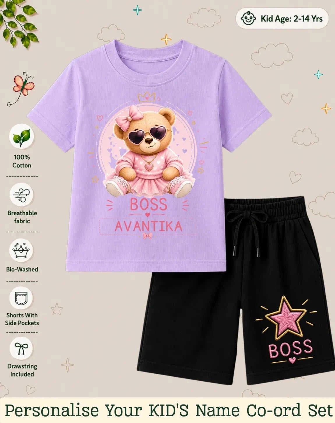 Family Boss Custom Kid's Co-ord Set Swiftsoul