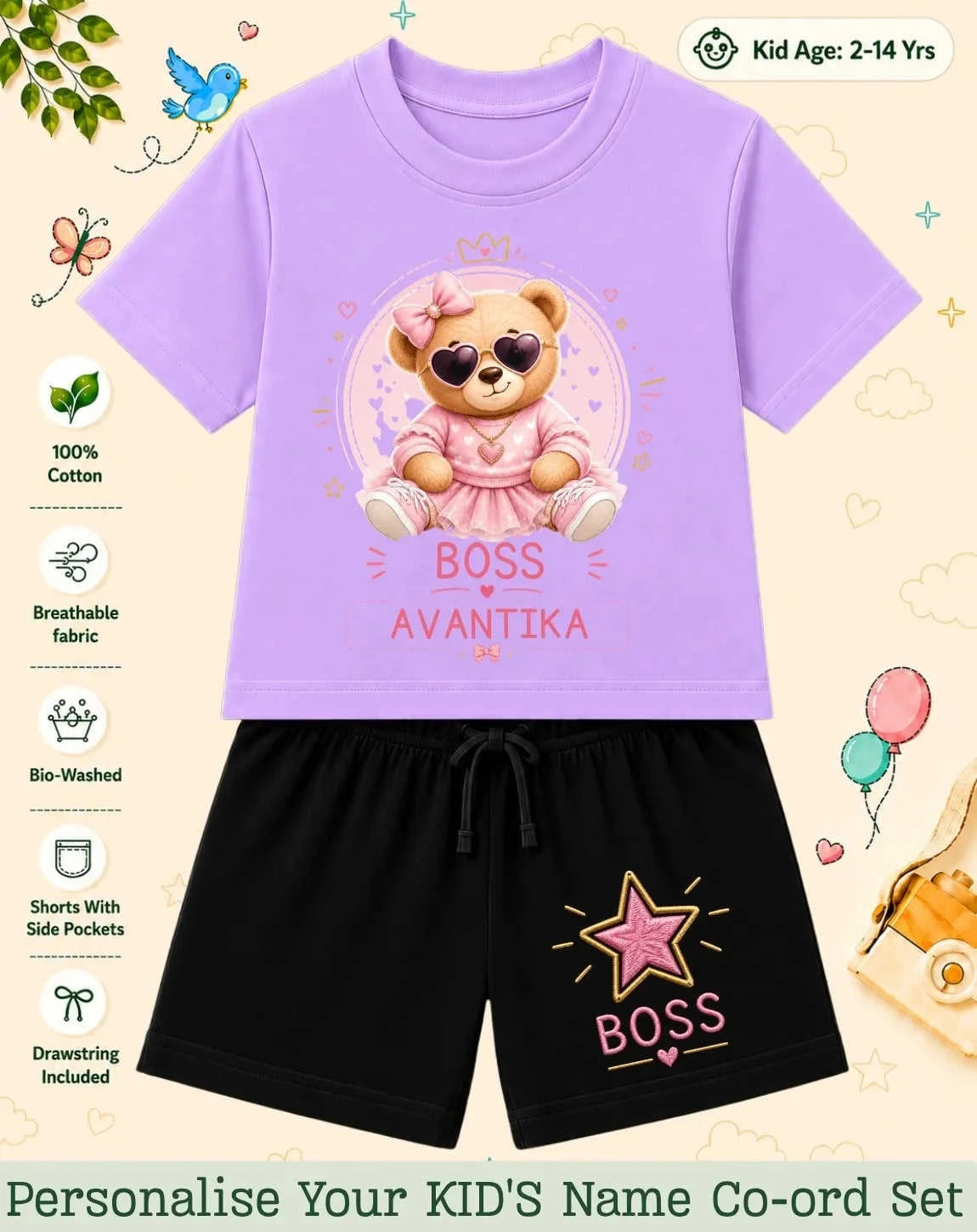 Family Boss Custom Kid's Co-ord Set Swiftsoul