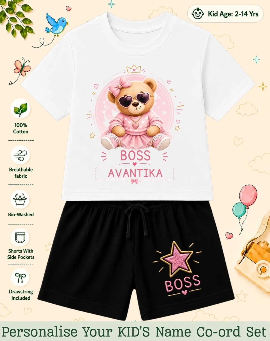 Family Boss Custom Kid's Co-ord Set Swiftsoul