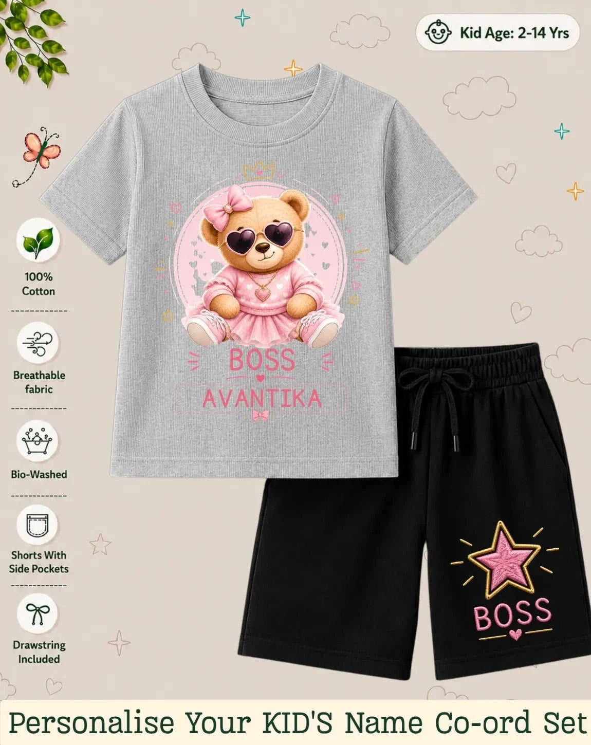 Family Boss Custom Kid's Co-ord Set Swiftsoul