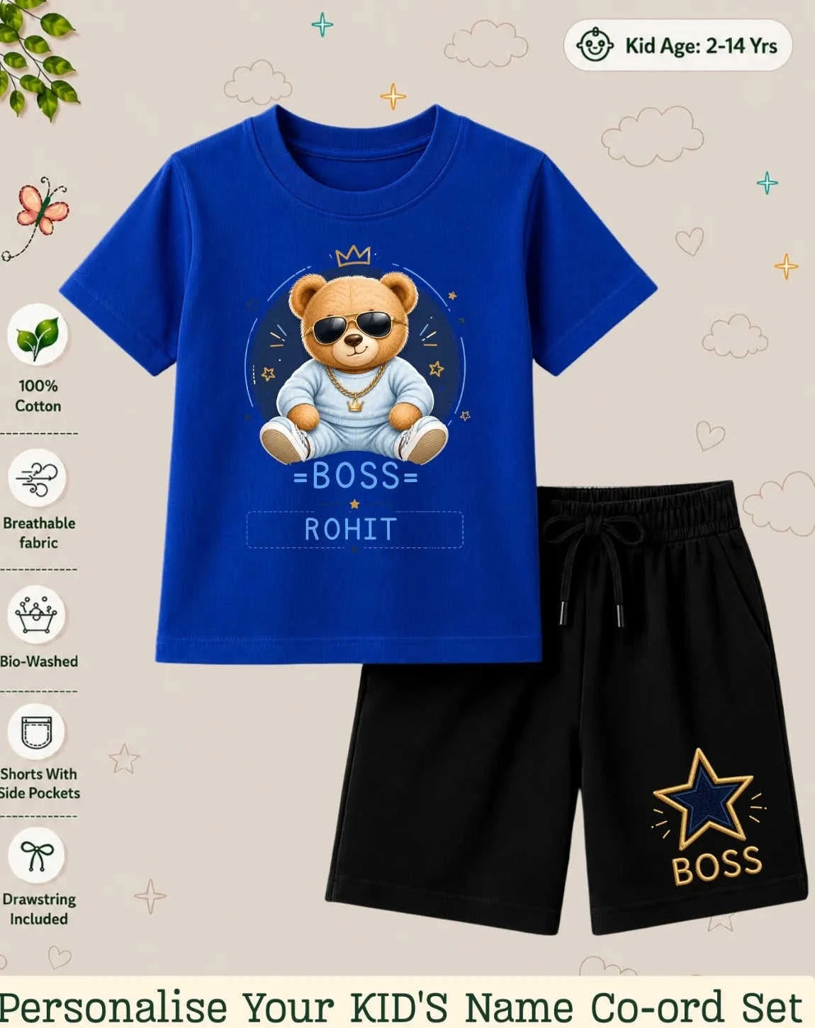 Family Boss Custom Kid's Co-ord Set Swiftsoul