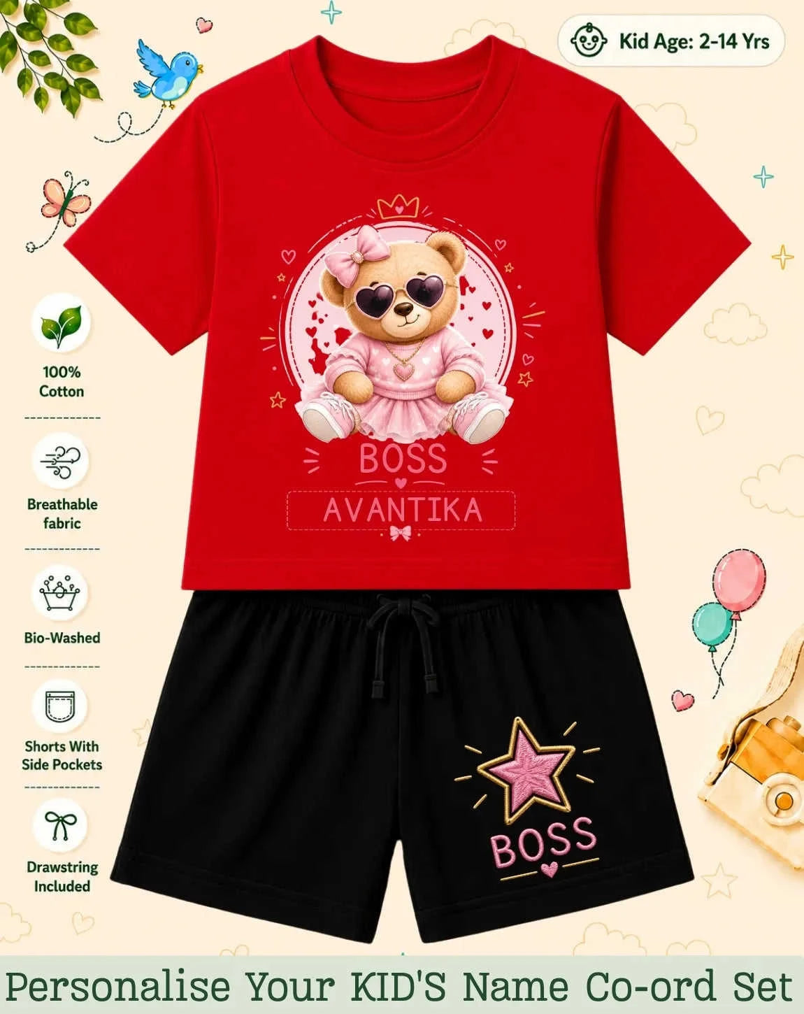 Family Boss Custom Kid's Co-ord Set Swiftsoul