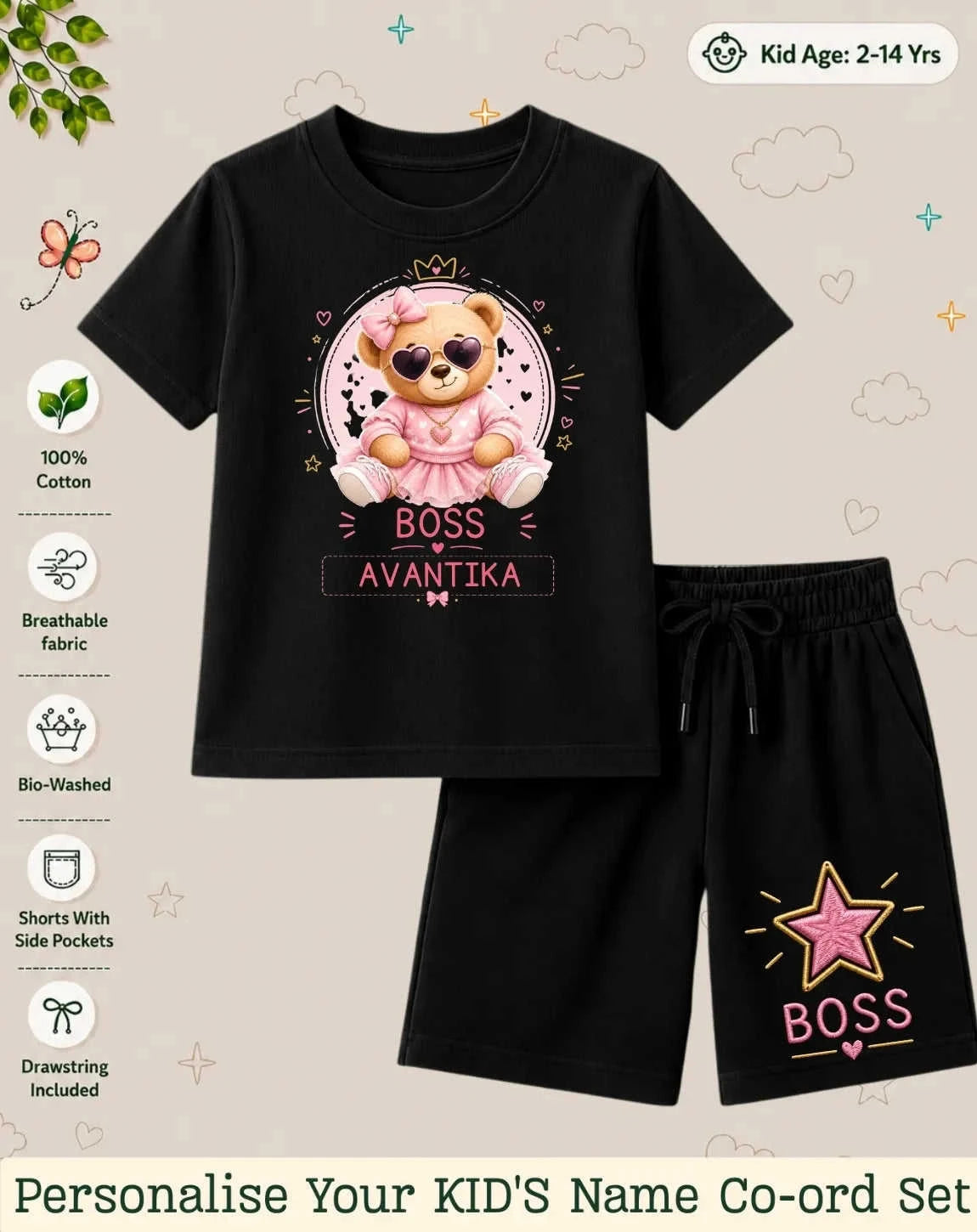 Family Boss Custom Kid's Co-ord Set Swiftsoul