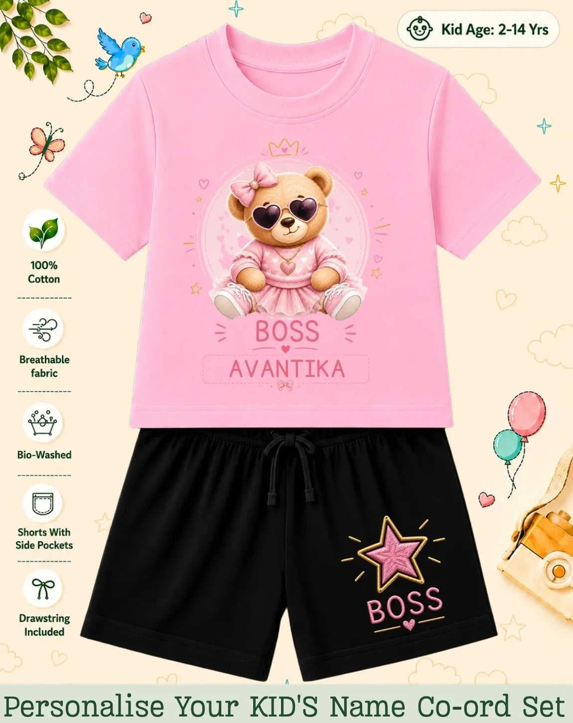Family Boss Custom Kid's Co-ord Set Swiftsoul