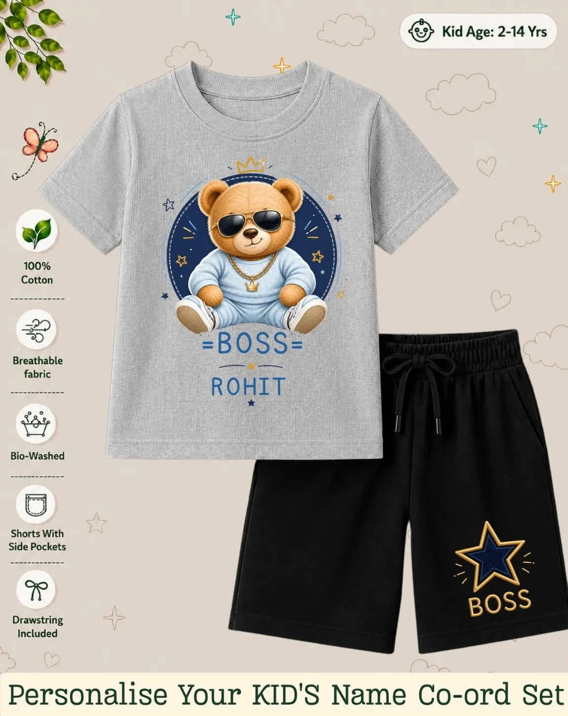 Family Boss Custom Kid's Co-ord Set Swiftsoul