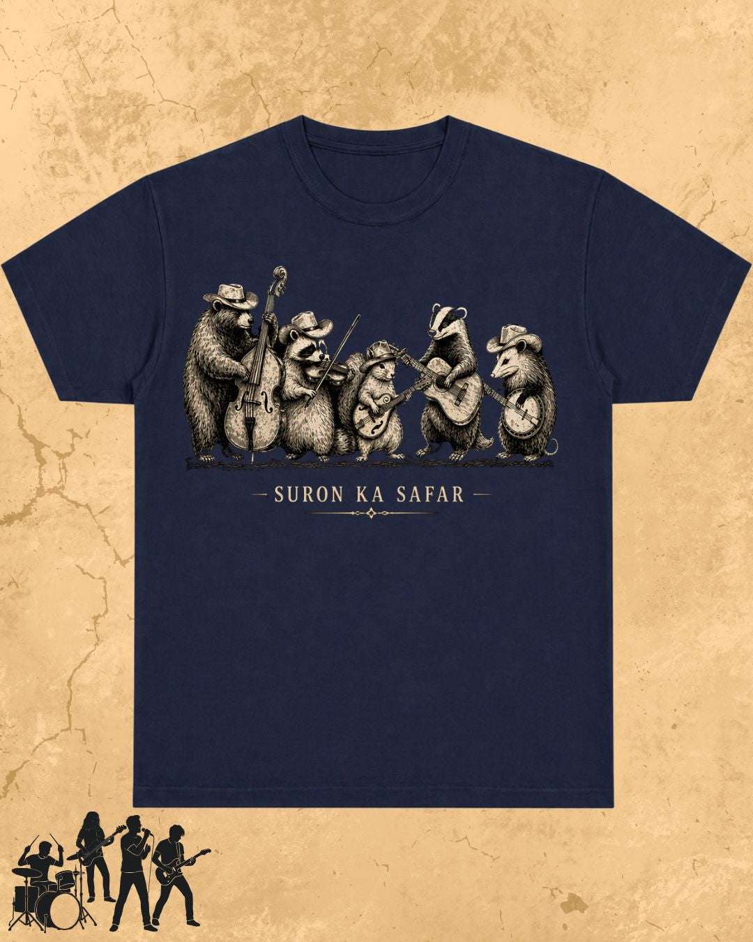 Folk Band Animals Music T-Shirt Billien LLC 