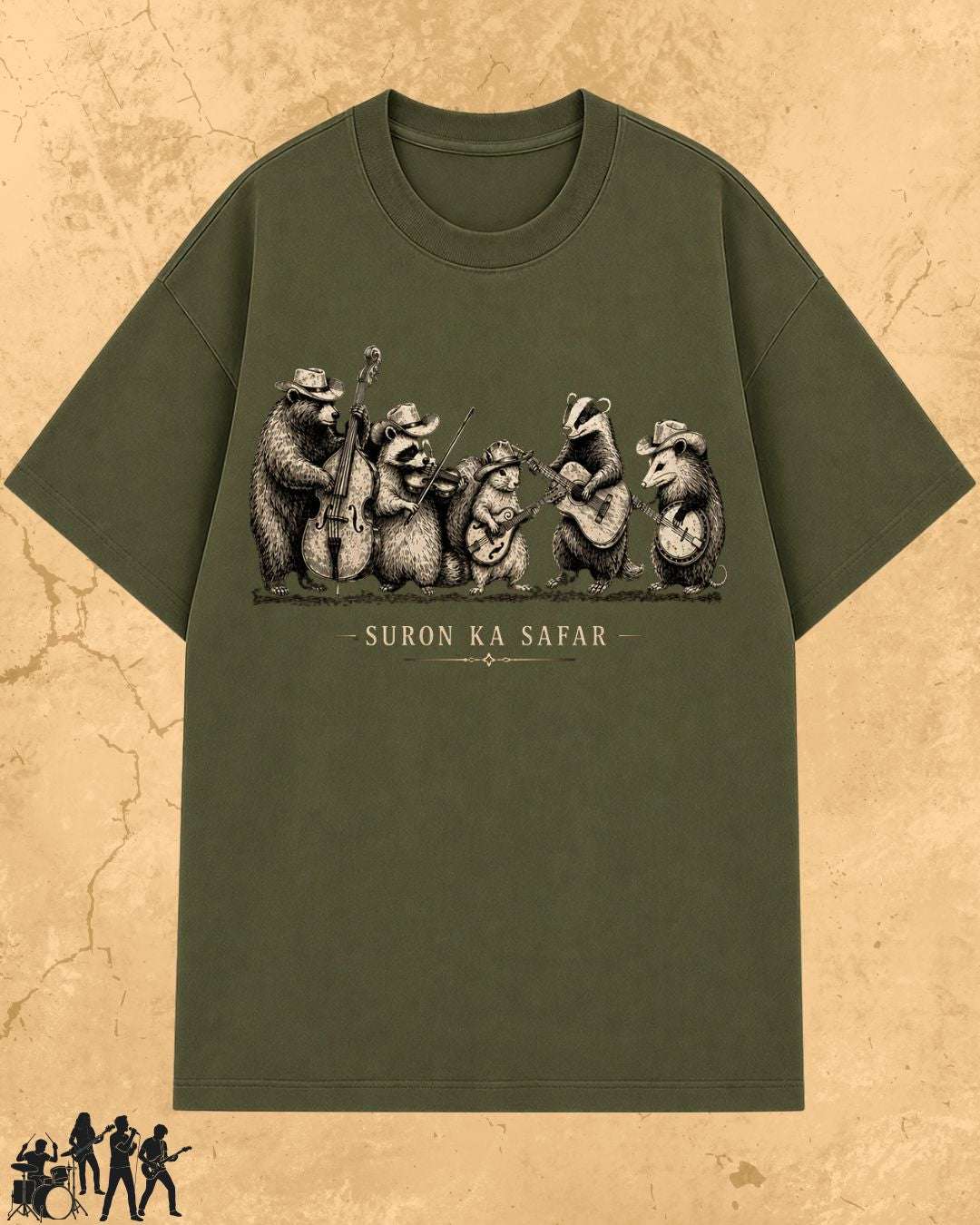 Folk Band Animals Music T-Shirt Billien LLC 