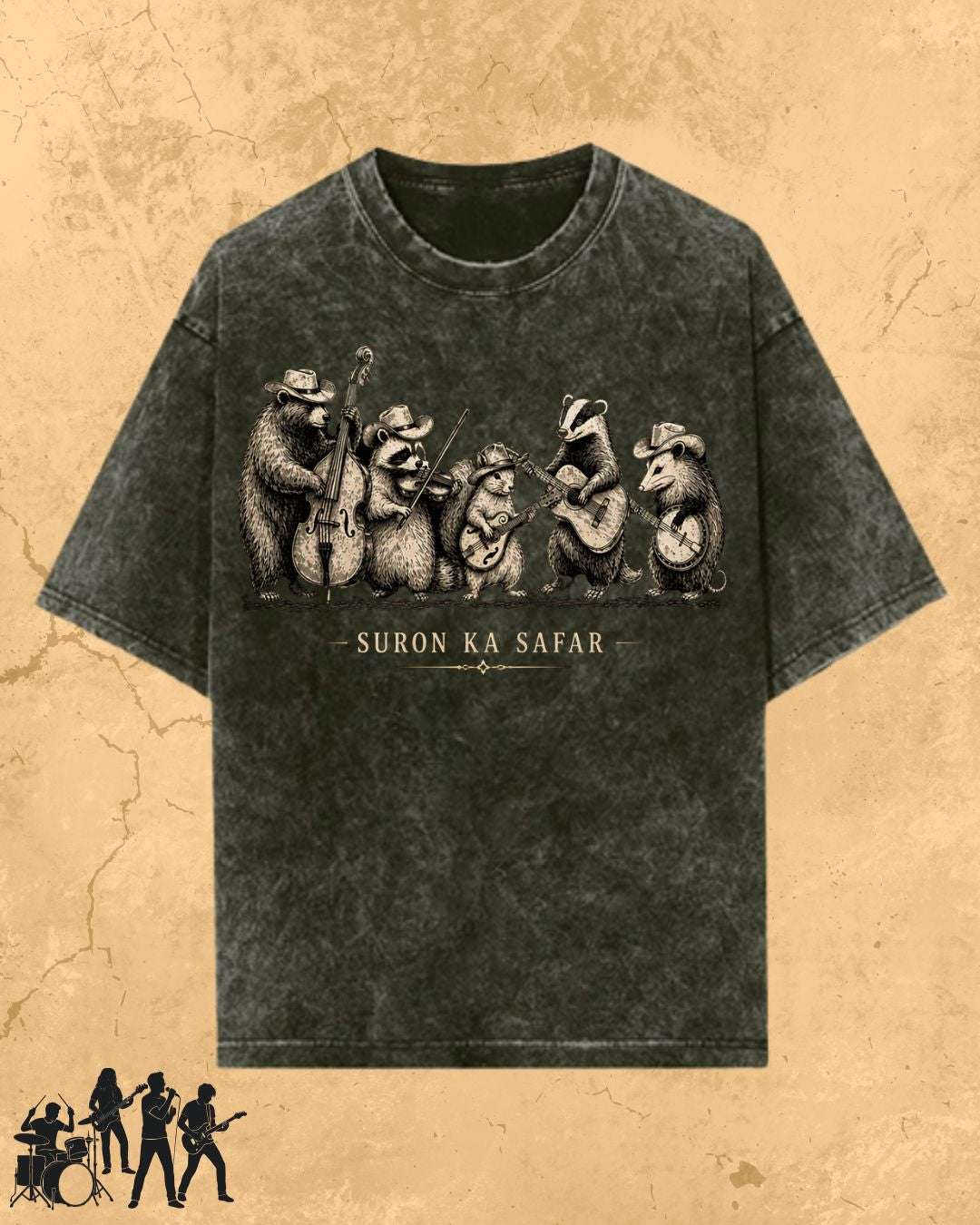Folk Band Animals Music T-Shirt Billien LLC 