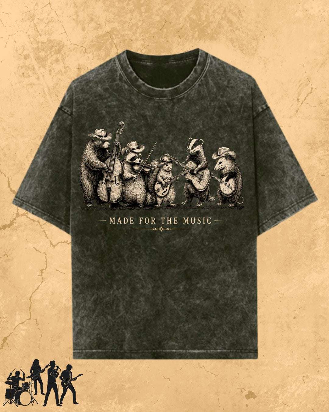 Folk Band Animals Music T-Shirt Billien LLC 