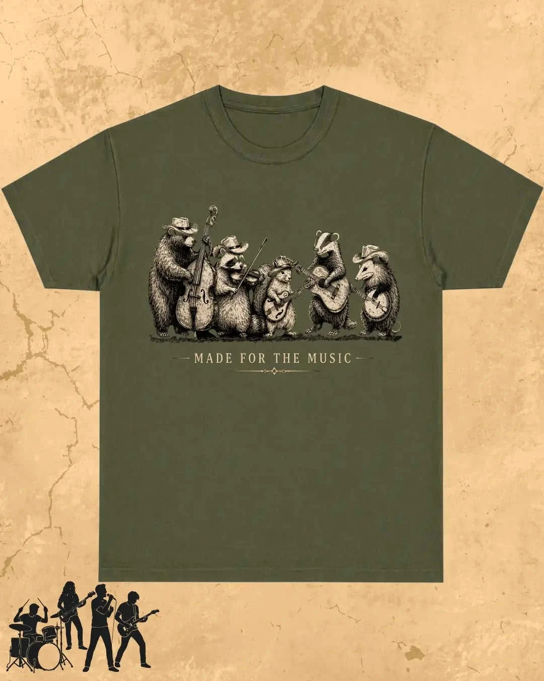 Folk Band Animals Music T-Shirt Swiftsoul