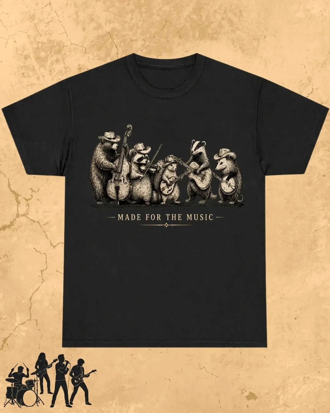 Folk Band Animals Music T-Shirt Swiftsoul
