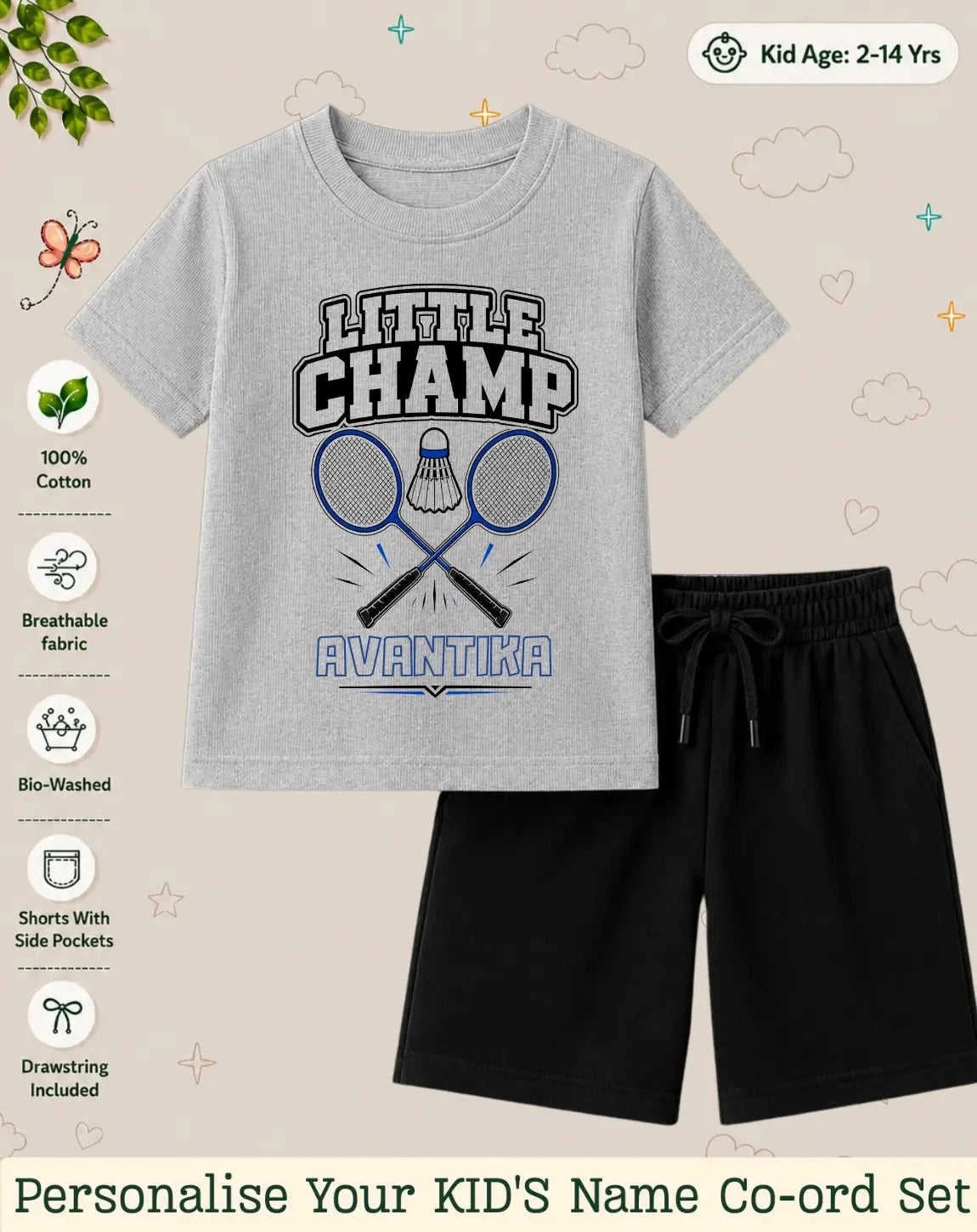 Future Sport Star Custom Kid Co-ord Set Swiftsoul
