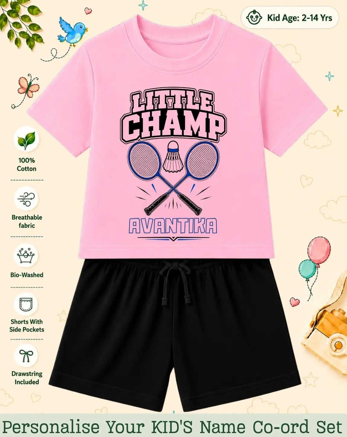 Future Sport Star Custom Kid Co-ord Set Swiftsoul
