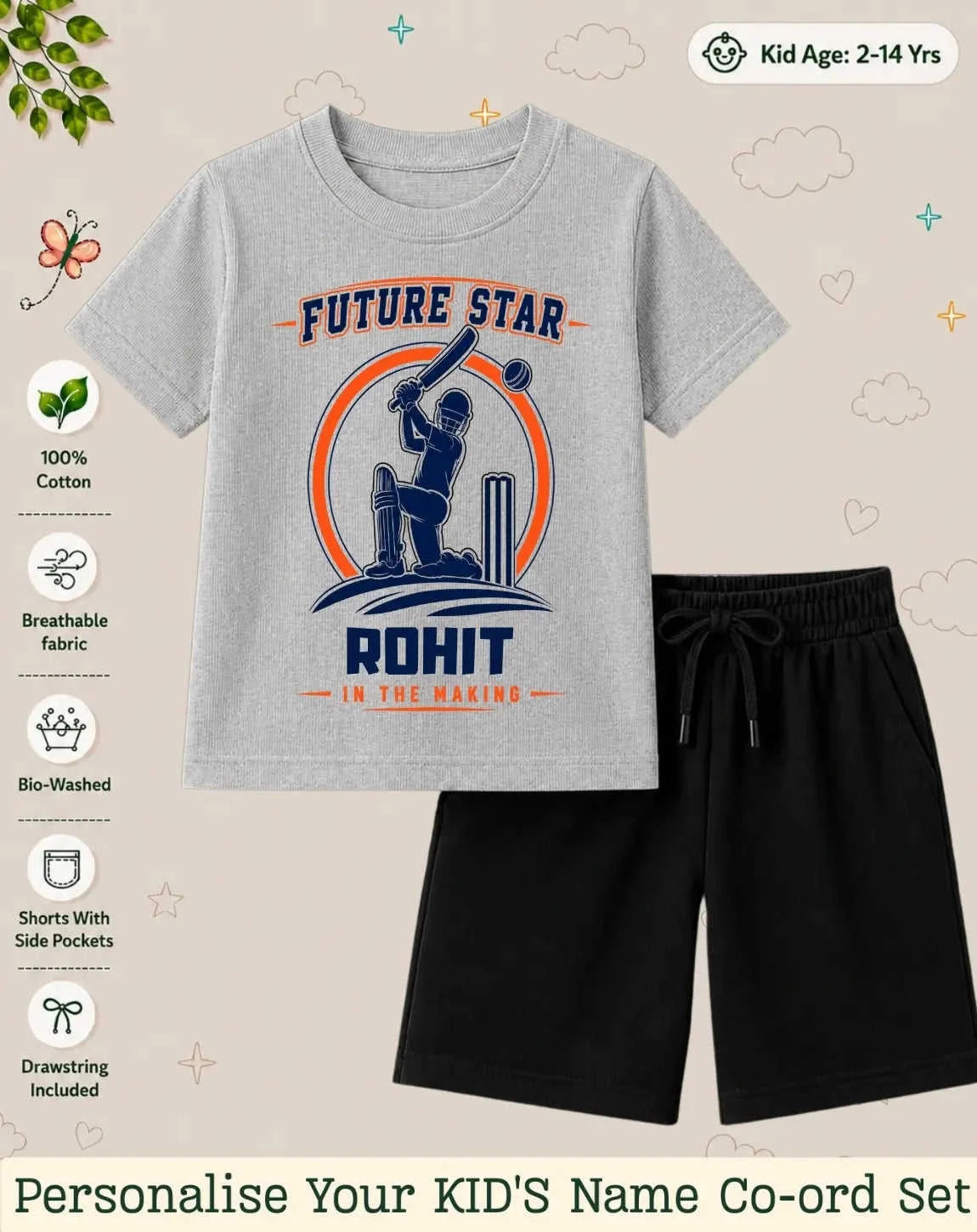 Future Sport Star Custom Kid Co-ord Set Swiftsoul