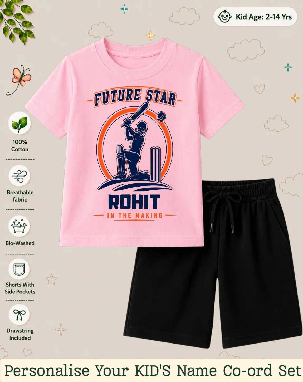 Future Sport Star Custom Kid Co-ord Set Swiftsoul