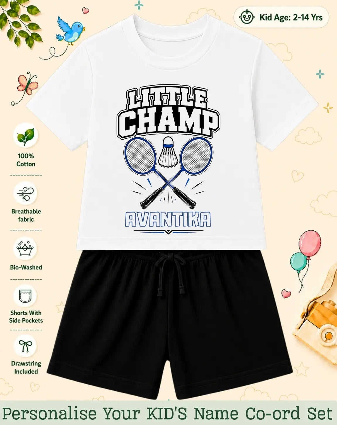 Future Sport Star Custom Kid Co-ord Set Swiftsoul