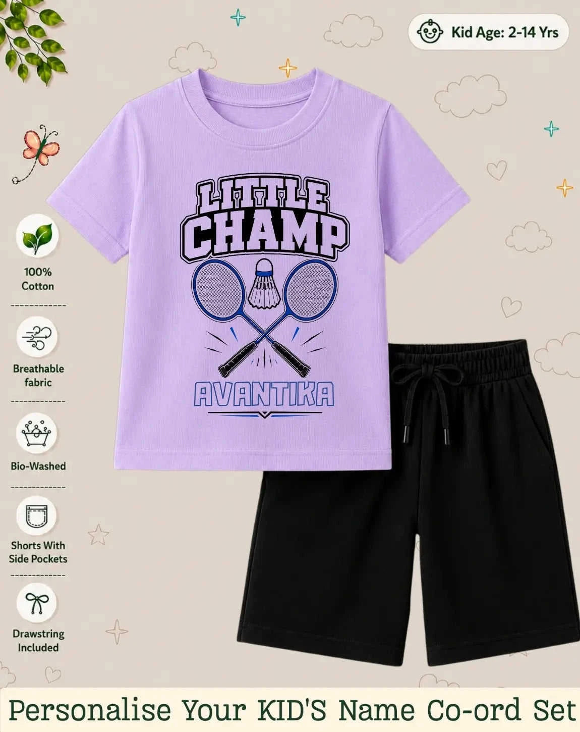Future Sport Star Custom Kid Co-ord Set Swiftsoul