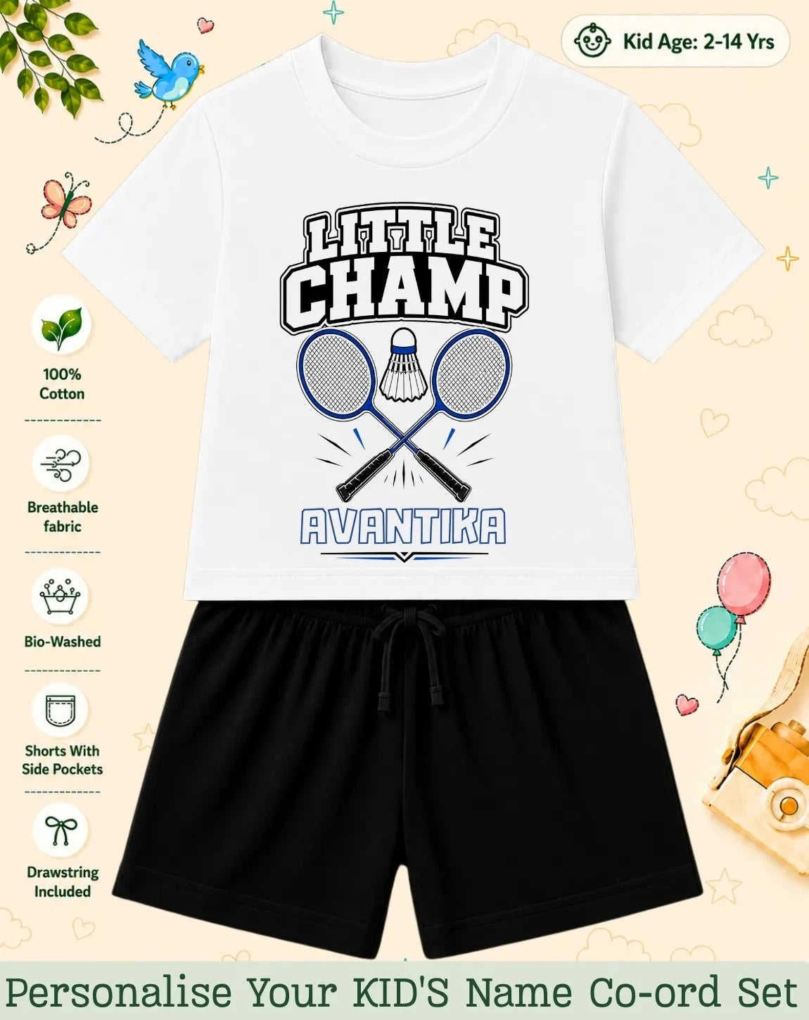 Future Sport Star Custom Kid Co-ord Set Swiftsoul
