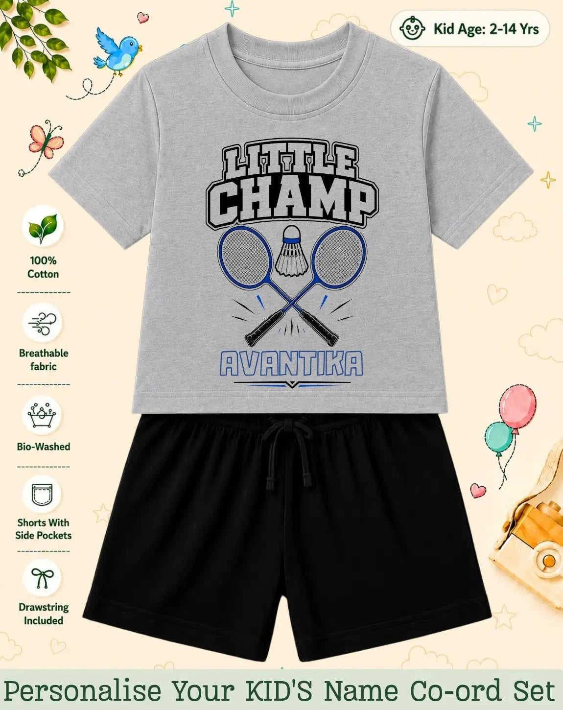 Future Sport Star Custom Kid Co-ord Set Swiftsoul